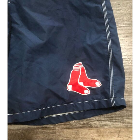 MLB Boston Red Sox Mens XL Blue & Red Lined Swim Swimming Trunks - Picture 2 of 6